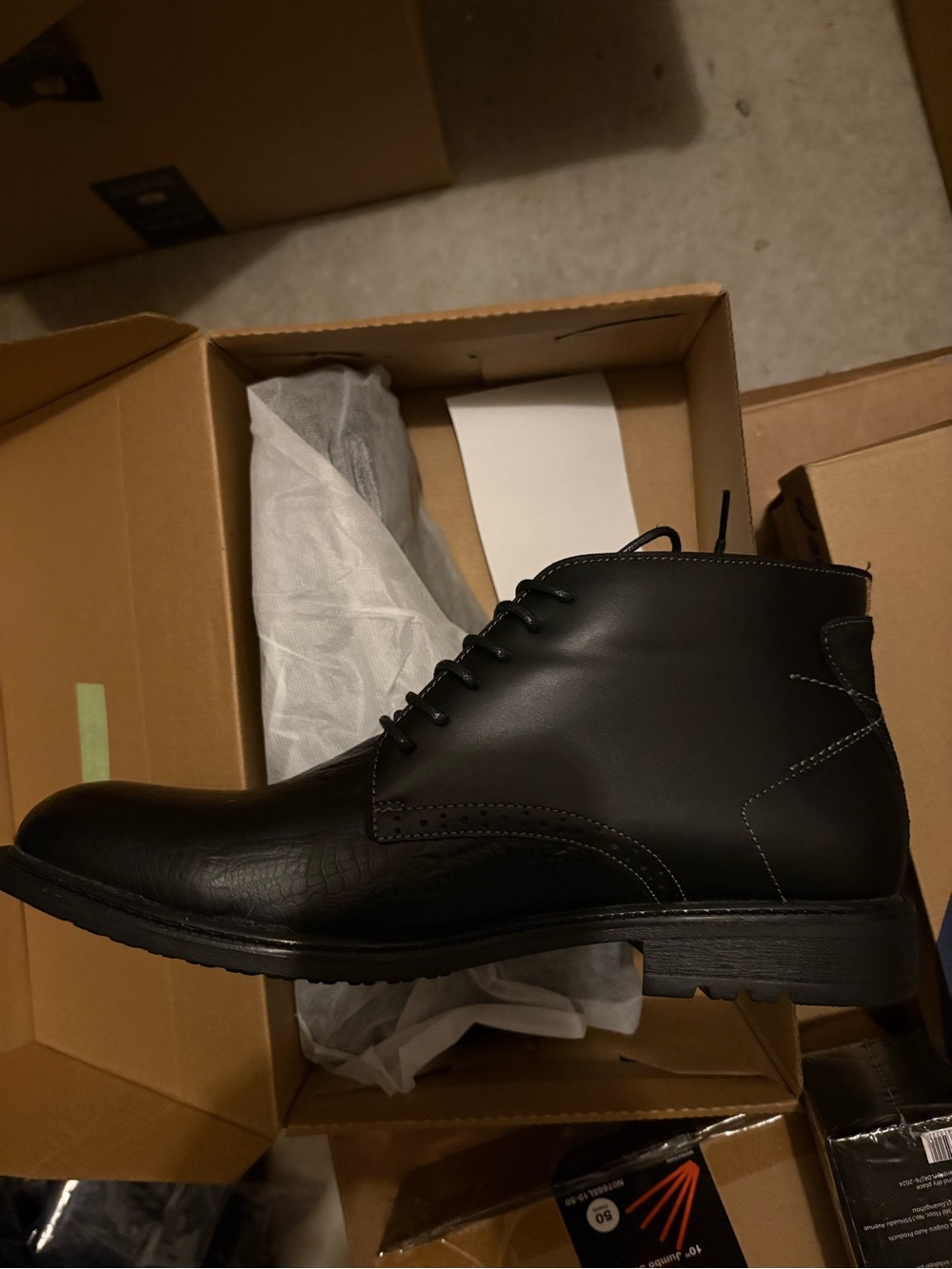 Men's Black Leather Lace-Up Ankle Boots